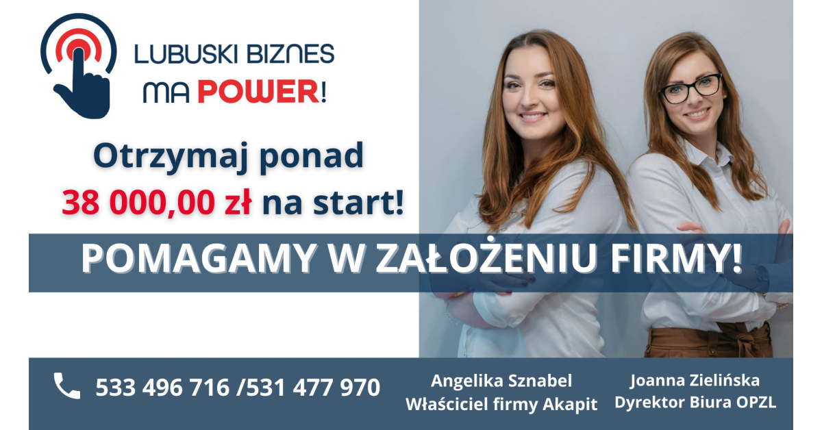 Nabór dokumentów rekrutacyjnych trwa od 30.03.2022 do 19.04.2022 r. – projekt „Lubuski Biznes ma POWER”