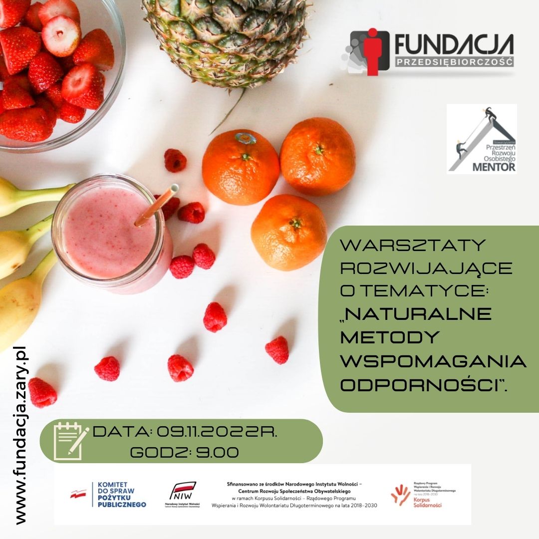 Warsztaty rozwijające w tematyce „Naturalne metody wspomagania odporności”
