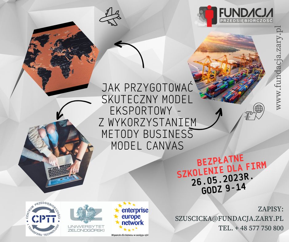 Bezpłatne szkolenie dla firm “Jak przygotować skuteczny model eksportowy – z wykorzystaniem metody Business Model Canvas”