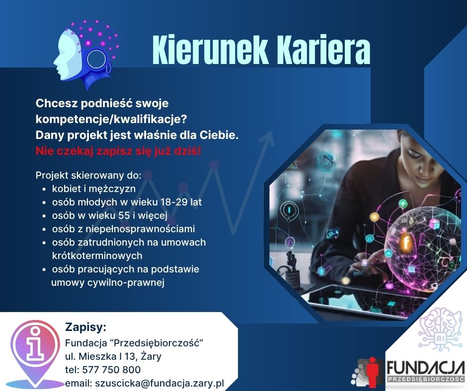 Chcesz podnieść swoje kompetencje/kwalifikacje? Zgłoś się do projektu “Kierunek Kariera”