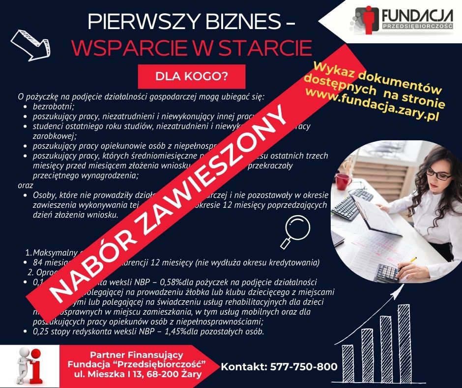 Zawieszenie przyjmowania wniosków w Programie Pierwszy biznes – Wsparcie w starcie