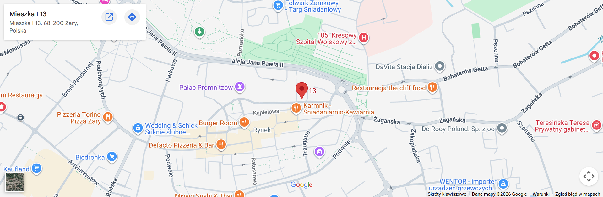 Mapa dojazdu - Fundacja Przedsiębiorczość